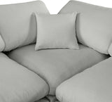 Comfy Linen Textured Fabric Sectional Grey from Meridian - Luna Furniture