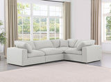 Comfy Linen Textured Fabric Sectional White from Meridian - Luna Furniture