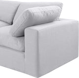 Comfy Linen Textured Fabric Sectional White from Meridian - Luna Furniture