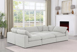 Comfy Linen Textured Fabric Sectional White from Meridian - Luna Furniture