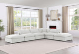 Comfy Linen Textured Fabric Sectional White from Meridian - Luna Furniture