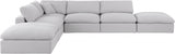 Comfy Linen Textured Fabric Sectional White from Meridian - Luna Furniture