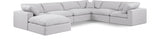 Comfy Linen Textured Fabric Sectional White from Meridian - Luna Furniture