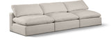 Comfy Linen Textured Fabric Sofa Beige from Meridian - Luna Furniture