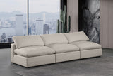 Comfy Linen Textured Fabric Sofa Beige from Meridian - Luna Furniture