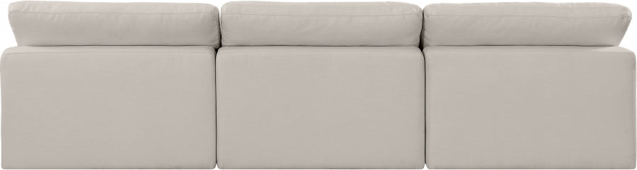 Comfy Linen Textured Fabric Sofa Beige from Meridian - Luna Furniture