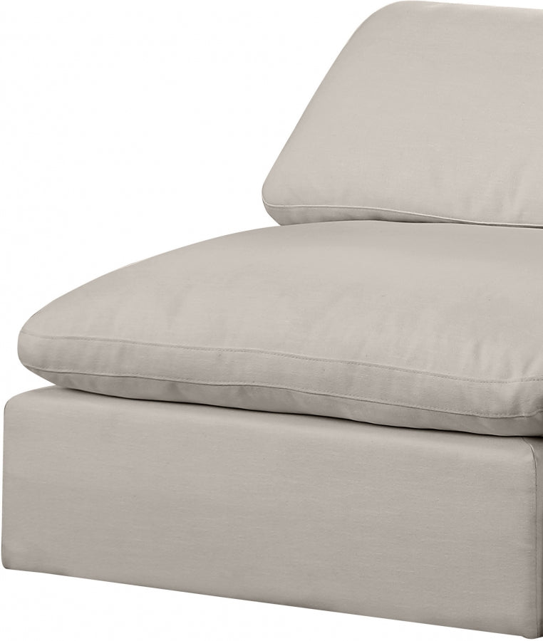 Comfy Linen Textured Fabric Sofa Beige from Meridian - Luna Furniture