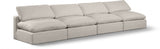 Comfy Linen Textured Fabric Sofa Beige from Meridian - Luna Furniture