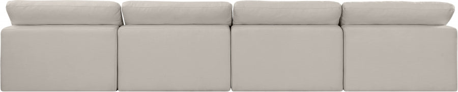 Comfy Linen Textured Fabric Sofa Beige from Meridian - Luna Furniture