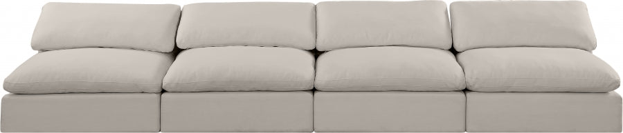 Comfy Linen Textured Fabric Sofa Beige from Meridian - Luna Furniture