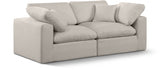 Comfy Linen Textured Fabric Sofa Beige from Meridian - Luna Furniture