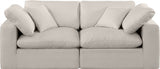 Comfy Linen Textured Fabric Sofa Beige from Meridian - Luna Furniture