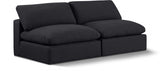 Comfy Linen Textured Fabric Sofa Black from Meridian - Luna Furniture