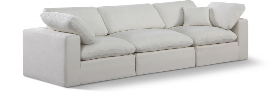 Comfy Linen Textured Fabric Sofa Cream from Meridian - Luna Furniture