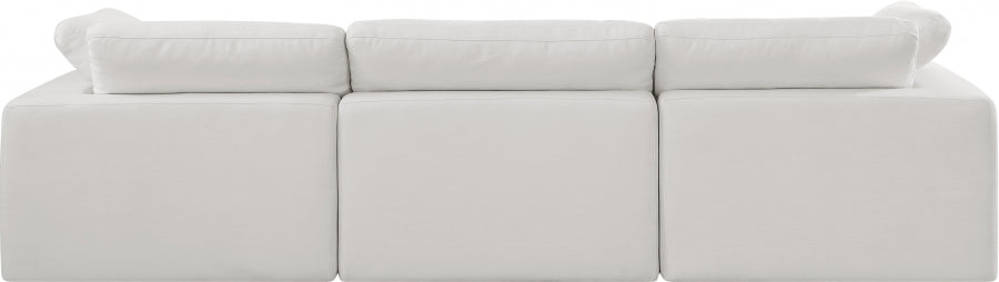 Comfy Linen Textured Fabric Sofa Cream from Meridian - Luna Furniture