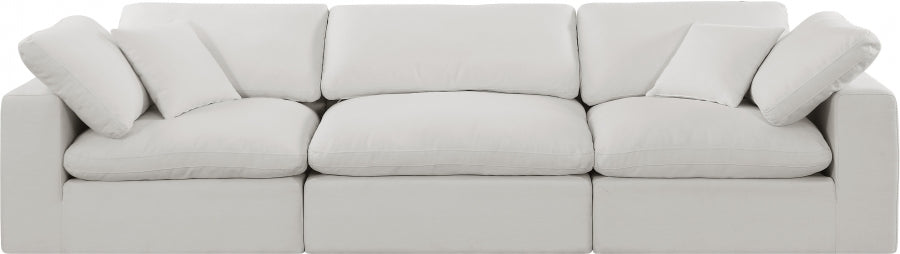 Comfy Linen Textured Fabric Sofa Cream from Meridian - Luna Furniture