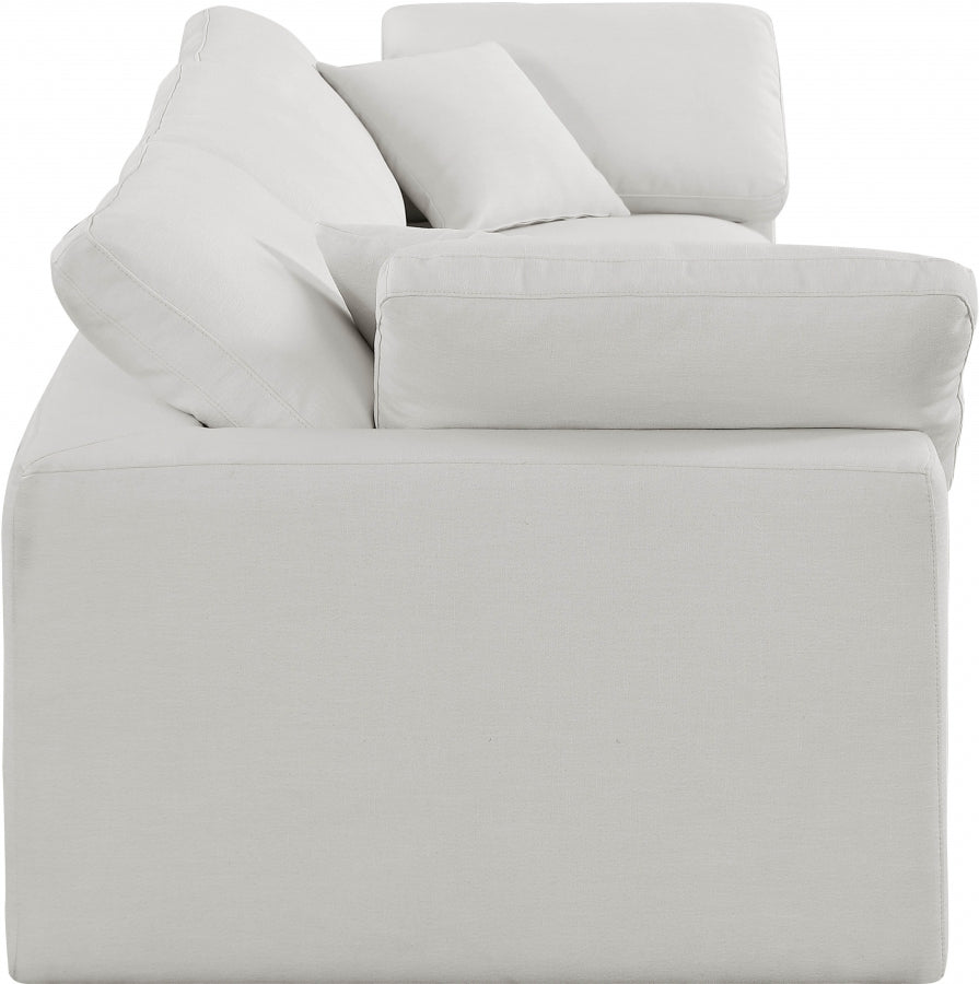 Comfy Linen Textured Fabric Sofa Cream from Meridian - Luna Furniture