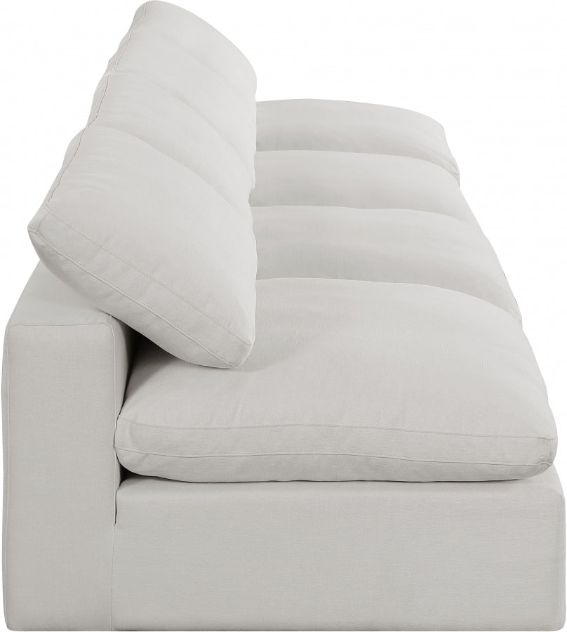 Comfy Linen Textured Fabric Sofa Cream from Meridian - Luna Furniture