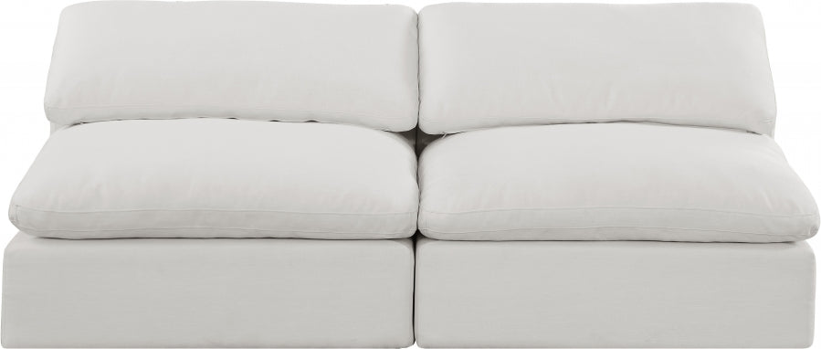 Comfy Linen Textured Fabric Sofa Cream from Meridian - Luna Furniture