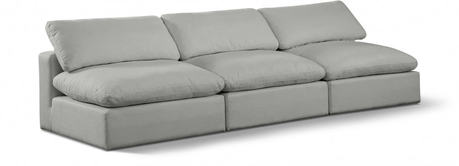 Comfy Linen Textured Fabric Sofa Grey from Meridian - Luna Furniture