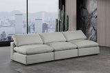 Comfy Linen Textured Fabric Sofa Grey from Meridian - Luna Furniture