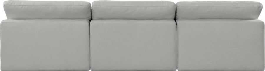 Comfy Linen Textured Fabric Sofa Grey from Meridian - Luna Furniture