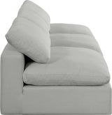 Comfy Linen Textured Fabric Sofa Grey from Meridian - Luna Furniture