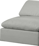 Comfy Linen Textured Fabric Sofa Grey from Meridian - Luna Furniture