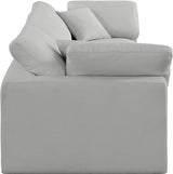 Comfy Linen Textured Fabric Sofa Grey from Meridian - Luna Furniture