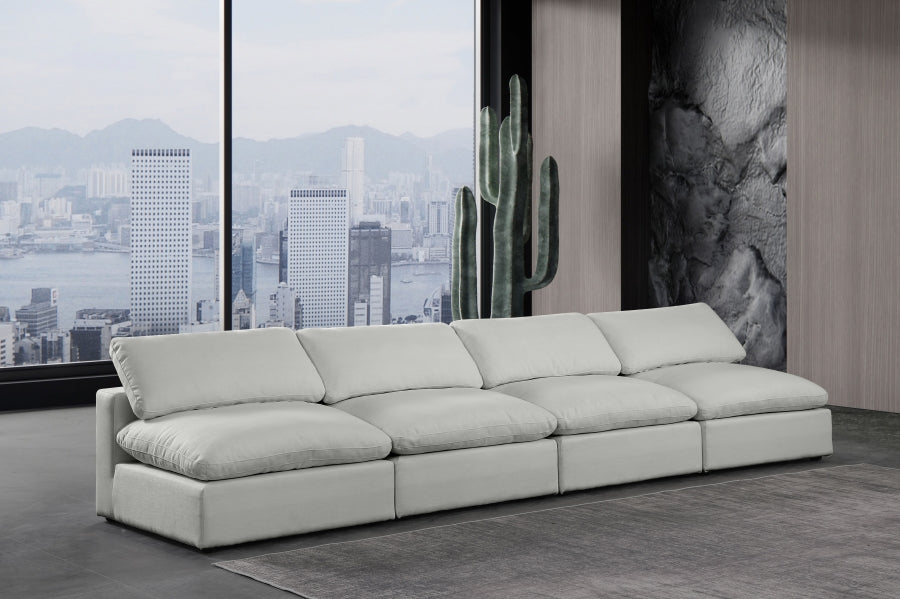 Comfy Linen Textured Fabric Sofa Grey from Meridian - Luna Furniture