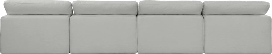 Comfy Linen Textured Fabric Sofa Grey from Meridian - Luna Furniture