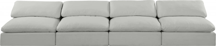 Comfy Linen Textured Fabric Sofa Grey from Meridian - Luna Furniture