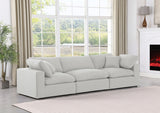 Comfy Linen Textured Fabric Sofa White from Meridian - Luna Furniture