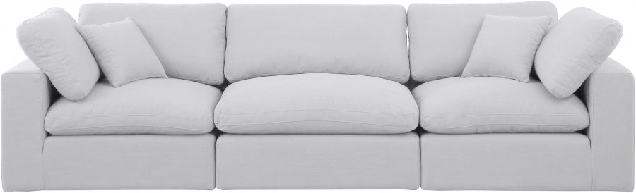 Comfy Linen Textured Fabric Sofa White from Meridian - Luna Furniture