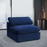 Comfy Velvet Armless Chair Blue from Meridian - Luna Furniture