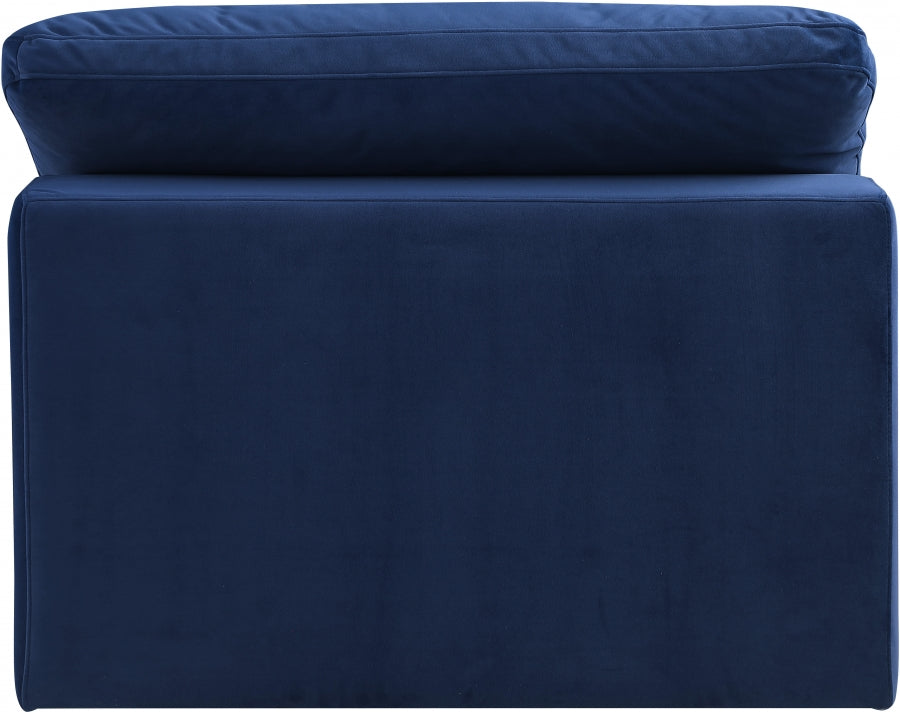 Comfy Velvet Armless Chair Blue from Meridian - Luna Furniture