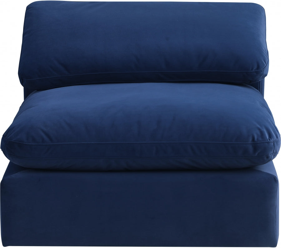 Comfy Velvet Armless Chair Blue from Meridian - Luna Furniture