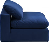 Comfy Velvet Armless Chair Blue from Meridian - Luna Furniture