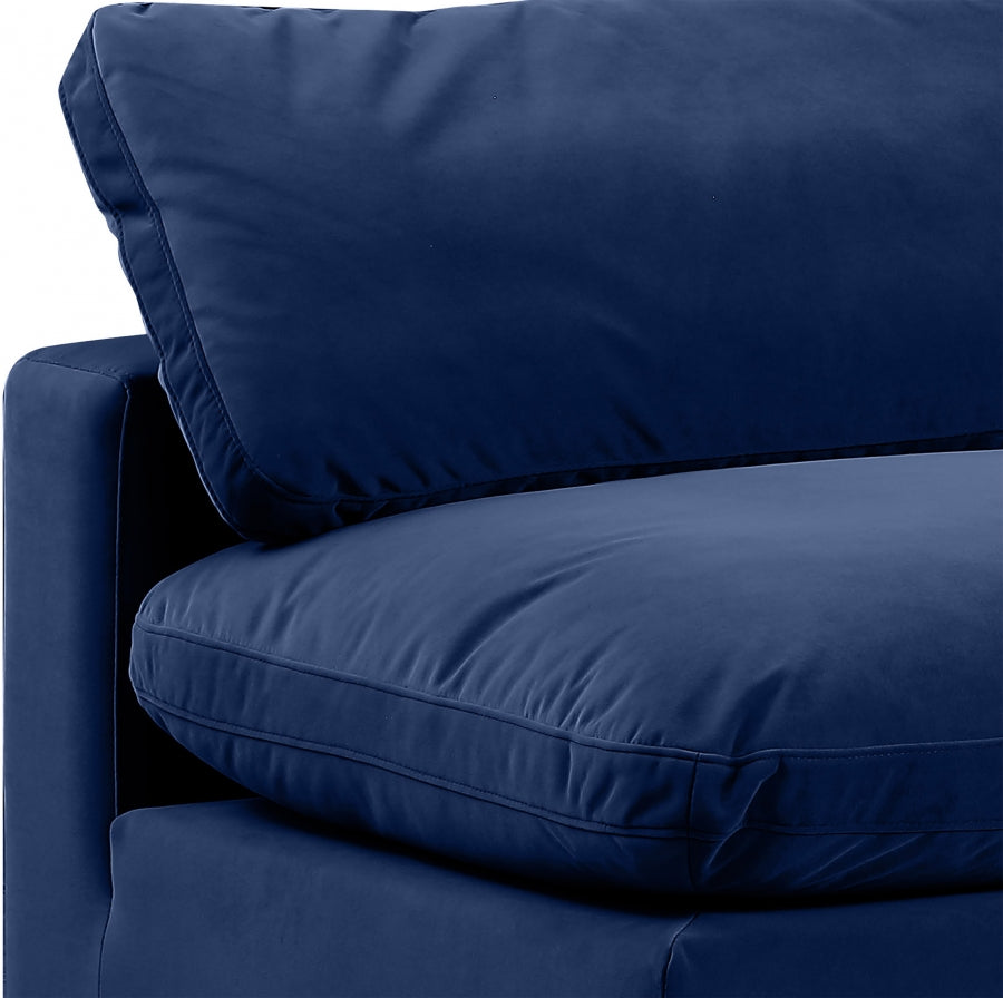 Comfy Velvet Armless Chair Blue from Meridian - Luna Furniture