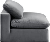 Comfy Velvet Armless Chair Grey from Meridian - Luna Furniture