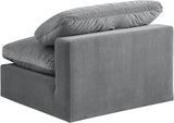 Comfy Velvet Armless Chair Grey from Meridian - Luna Furniture