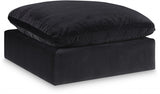 Comfy Velvet Ottoman Black from Meridian - Luna Furniture