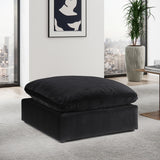 Comfy Velvet Ottoman Black from Meridian - Luna Furniture