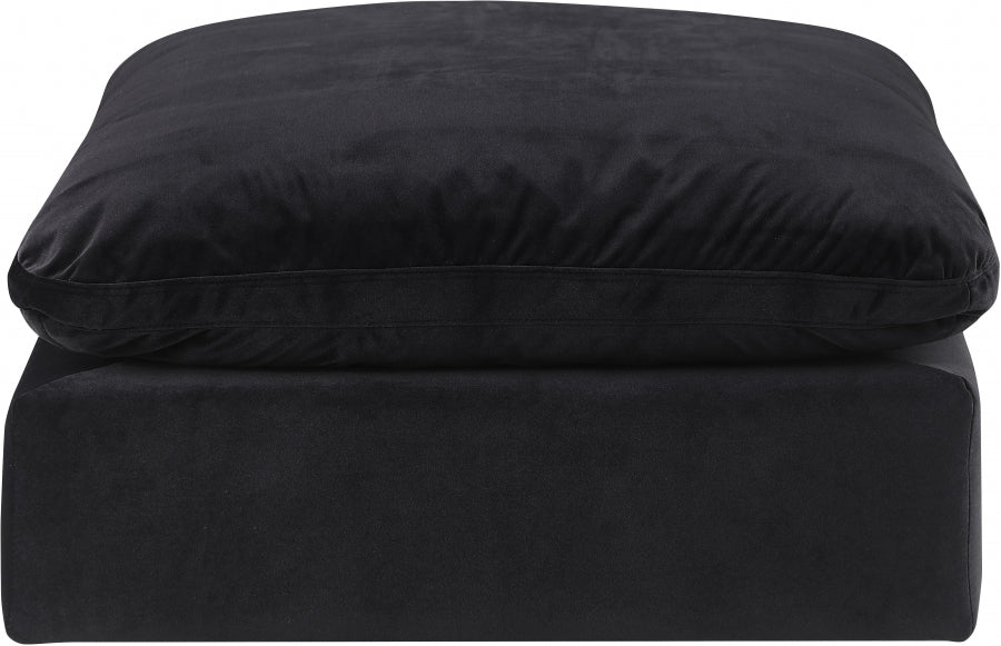 Comfy Velvet Ottoman Black from Meridian - Luna Furniture