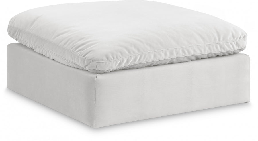 Comfy Velvet Ottoman Cream from Meridian - Luna Furniture