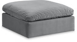 Comfy Velvet Ottoman Grey from Meridian - Luna Furniture