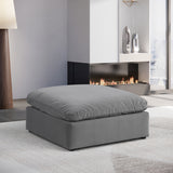 Comfy Velvet Ottoman Grey from Meridian - Luna Furniture