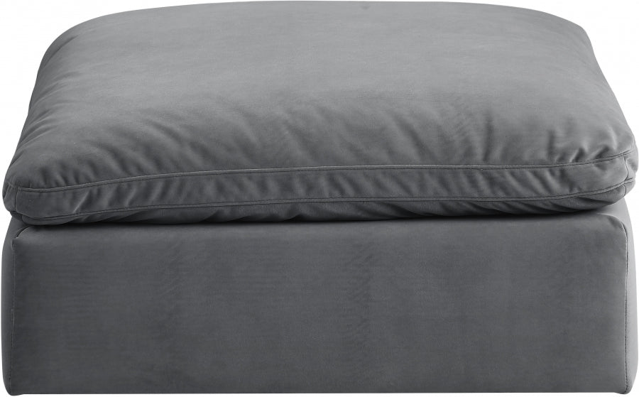 Comfy Velvet Ottoman Grey from Meridian - Luna Furniture