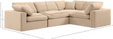 Comfy Velvet Sectional Beige from Meridian - Luna Furniture