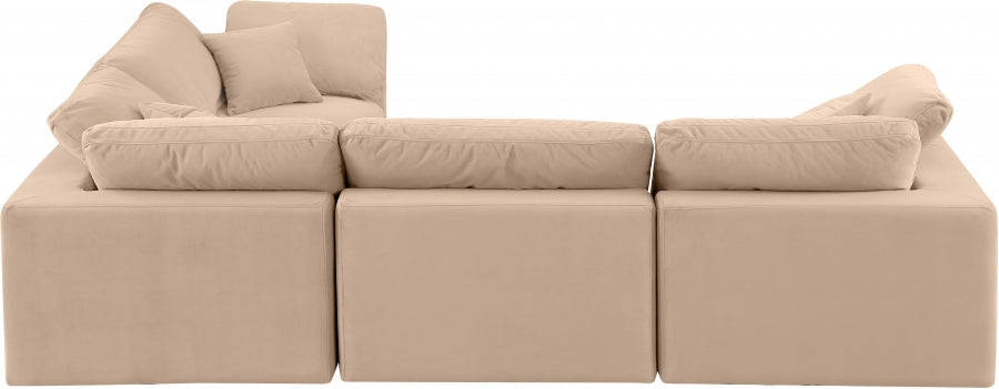 Comfy Velvet Sectional Beige from Meridian - Luna Furniture